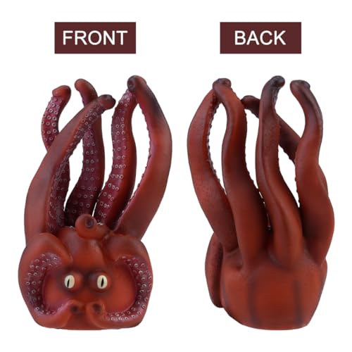 DIKACA 1 Stück Tierhandpuppe Oktopus Handpuppe Für Babys Meerestierspielzeug Handpuppe Handschuhe Hand Und Fingerspielzeug Rollenspielspielzeug Kaffee Umweltfreundlicher Kunststoff PVC von DIKACA
