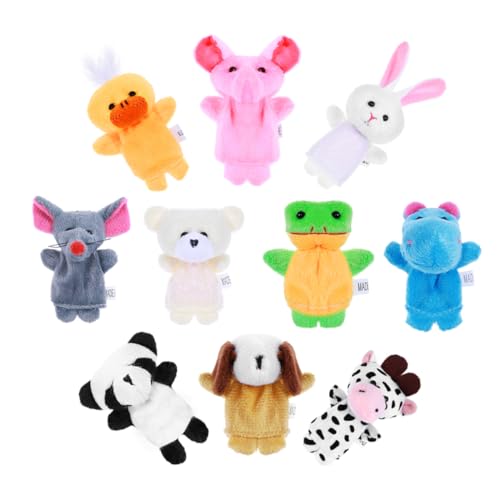 DIKACA 10 Stück Fingerpuppe Figuren Fingerspielzeug Handpuppen Für Fingerspielzeug Für Kleinkinder Puppenspielzeug Zum Geschichtenerzählen Eltern- - Plüsch von DIKACA