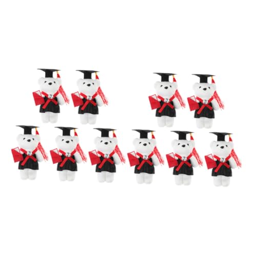 DIKACA 10 Stück Graduierte Doktorbär Puppe Grad Blumenstrauß Abschluss-blumenstrauß-zubehör Gunst Der Abschlussfeier Abschlussbouquet Blumenstrauß Vorhanden Bärenpuppenstrauß Vlies von DIKACA