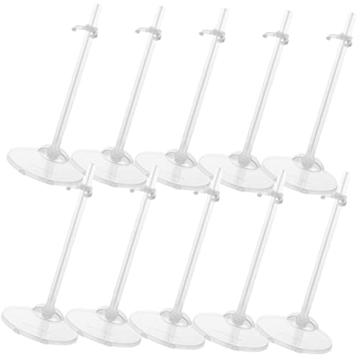 DIKACA 10 Stück Puppenständer für Steht Halter Stand Anzeige doll Accessories Puppenständer für Figuren Puppe klarer Ständer Handgelenkstützen für Puppen Plastik Transparent von DIKACA