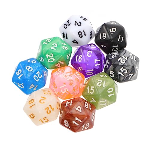 DIKACA 10 Stück Würfelspiel Würfel Prop Bunte 10 Seitige Würfel D20 Würfel Mehrseitige Würfel Lernwürfel Entwicklungsspielzeug Lustiges Würfelspielzeug 20 Seitige Würfel Party Weich Groß von DIKACA