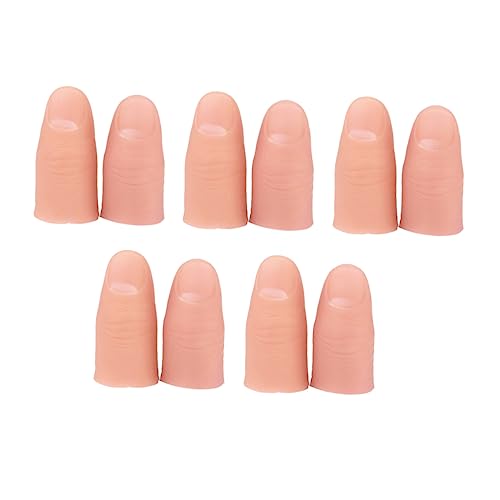 DIKACA 10 Stück gefälschter Finger Fake Finger gelnägel mockin Finger nägel Finger Puppets künstlich Nagel Daumentrick Puppen zappeln Requisiten für Fingertricks simulierte Fingerstützen von DIKACA