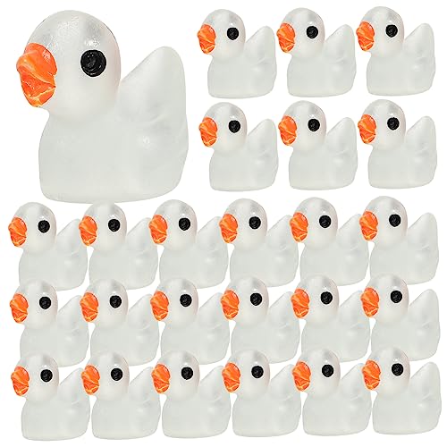 DIKACA 100 Stück Leuchtende Enten Ornamente Auto Miniatur Dekore Garten Miniaturen Schmücken Miniatur Statue Figur Für Auto Cartoon Miniaturfiguren Auto Dekoration Miniatur von DIKACA