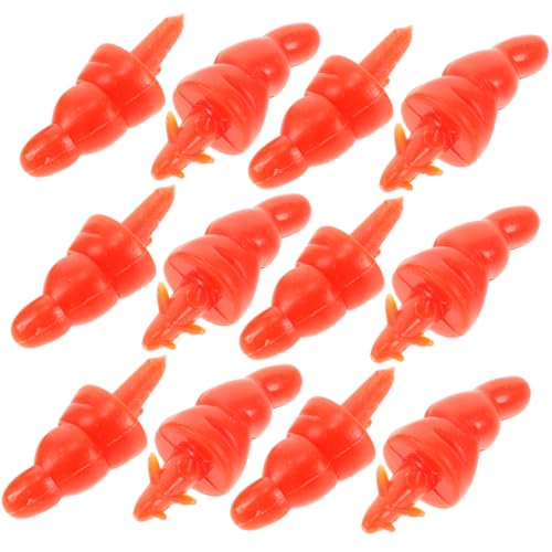 DIKACA 100 Stück Schneemann Nase Zubehör Handwerk groß Weihnachtsdekoration kleine Schneemannnase Die Festliche schneemann DIY Requisiten handgemachtes Herstellungsmaterial Plastik Orange von DIKACA
