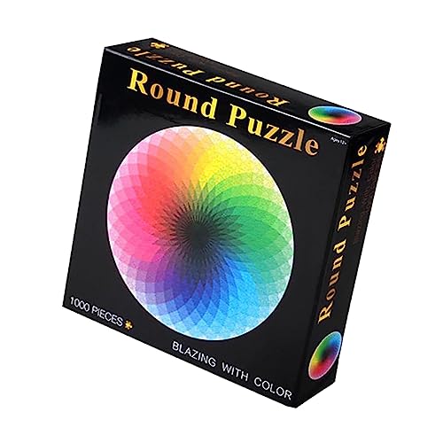 DIKACA 1000 Stück Kreisrätsel Mosaik Farben Runden Rätsel Für Erwachsene Puzzle Colorful von DIKACA