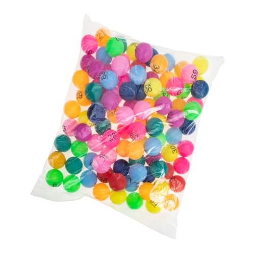 DIKACA 100St Farbe Zahlenball plastikbälle plastikball Gewinnspielbälle spielzimmer kindergartenhaus - Nummer B? Mini- Plastikkugeln. tragbar Requisiten Freiwurf Lotteriekugel Spielball von DIKACA