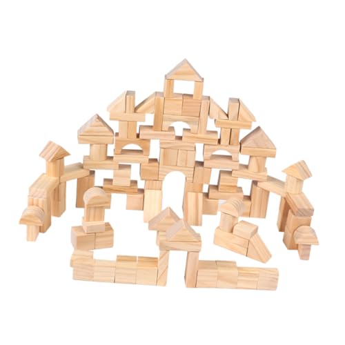 DIKACA 100Stücke Holzbaustein Set Für Naturholz Stapelwürfel Pädagogisches Für Jungen Für Kreative Bauprojekte Und Balanceübungen DIKACA 100Stücke Holzbaustein Set Für Naturholz Stapelwürfel Pädagogisches Für Jungen Für Kreative Bauprojekte Und Balanceübungen von DIKACA