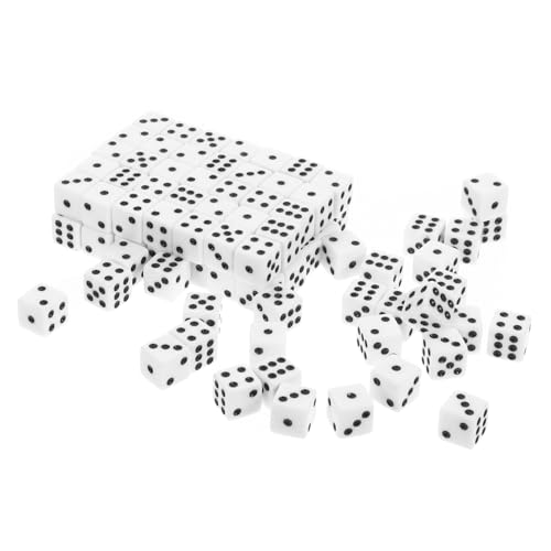 DIKACA Spielzeug 100st Quadratische Eckwürfel Würfel Für Den Mathematikunterricht Farbige Würfel Lustige Würfel Mathe-würfelspiele Brettspielwürfel Weiß Acryl Zubehör Facettenreich von DIKACA