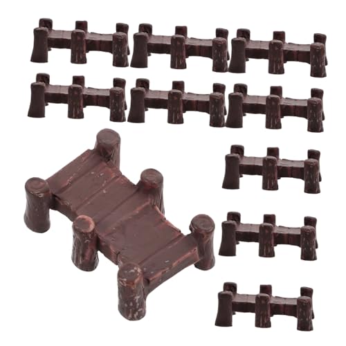 DIKACA 10St Mikrolandschaftskorridor für kinderspielzeug Kid Toys Dollhouse Accessories Gartenschmuck Miniaturen Miniatur-Trittbrücke winziges Brückenschiff Harz Brown von DIKACA