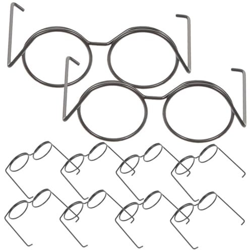 DIKACA 10St Puppenbrille Modepuppen-Sonnenbrille Miniatur-Puppensonnenbrille Mädchenspielzeug Baby-Sonnenbrille Mini-Gläser zum Basteln Puppensonnenbrille für Wichtel Schüttgut Stahldraht von DIKACA