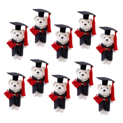 DIKACA 10pcs Abschlussbär Plush Netter Doktion Beer Plutch Für Den Seampendekorierung Mini Bär Für Blumenstrauß Graduierungsparty Vorräte von DIKACA