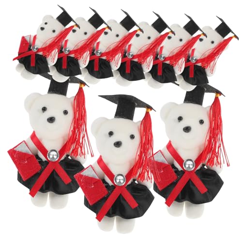 DIKACA 10pcs Plüsch Gefülltes Mädchen Bären Puppen DIY Bouquet Puppenmaterial Kleiner Abschlussbär von DIKACA