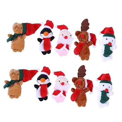 DIKACA 10st Kindergeburtstage Geschenke Cartoon-fingerspielzeug Weihnachts-Finger-hände-Spielzeug Badespielzeug Weihnachtsfeier Erzählende Weihnachtsfeier Gefallen Weihnachten Puppe Baby von DIKACA