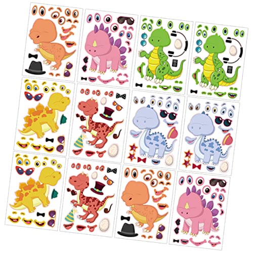 DIKACA 12 Blatt Puzzleaufkleber hühner Dino Aufkleber Cartoon-Dinosaurier-Puzzle-Aufkleber Party-DIY-Dianasaurier-Aufkleber Kupferplattenaufkleber DIKACA 12 Blatt Puzzleaufkleber hühner Dino Aufkleber Cartoon-Dinosaurier-Puzzle-Aufkleber Party-DIY-Dianasaurier-Aufkleber Kupferplattenaufkleber von DIKACA