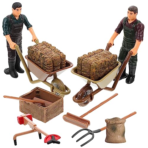DIKACA 12 Teiliges Set Miniatur Bauernhof Zubehör Mit Bauernfiguren Und Schubkarre Mini Farm Für Kreative Szenen Und Garten Dekoration DIKACA 12 Teiliges Set Miniatur Bauernhof Zubehör Mit Bauernfiguren Und Schubkarre Mini Farm Für Kreative Szenen Und Garten Dekoration von DIKACA