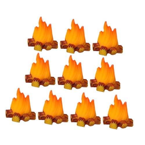 DIKACA 12 Stück Feuerornamente Außendekor Kinderpuppen Miniaturen Szenenbäume Camper Miniatur Dinge Miniatur Dekorationen Lagerfeuer Modell Künstliche Kaminflammen von DIKACA