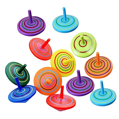 DIKACA 12 Stück Hölzerner Kreisel Pädagogisches Gyroskop- Bildungsspielzeug Kinderspielzeug -gyroskop- Für Im Vorschulalter Holz von DIKACA
