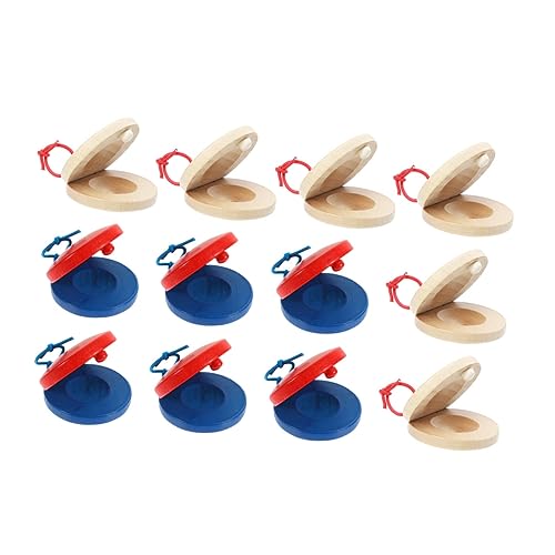 DIKACA 12 Stück Kastagnetten Lehrmittel Percussion Toy Kastagnette Aus Holz Für Kleinkinder Instrumente Für Kinderkastagnette Aus Holz Hölzern von DIKACA