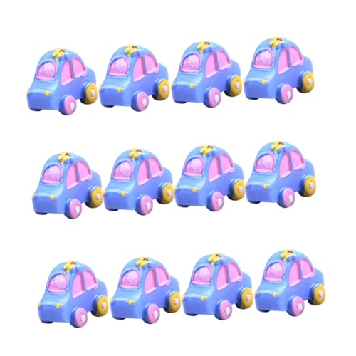 DIKACA 12 Stück Miniatur-Spielzeugauto Puppenhausdekor Miniaturautomodell Mini-Dinge Ornament klein puppenwagen süße Autodekoration Miniaturautos Autodekore Harz Blue von DIKACA