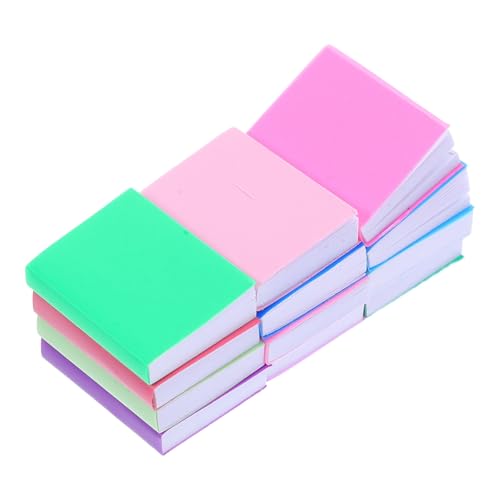 DIKACA 12 Stück Sleeve-Book-Modell Buchzubehör Leere Miniaturbücher Bemalbare Buchdekoration Puppenhaus-Miniatur-blankobücher Mini-buchrohlinge Beschichtetes Papier von DIKACA