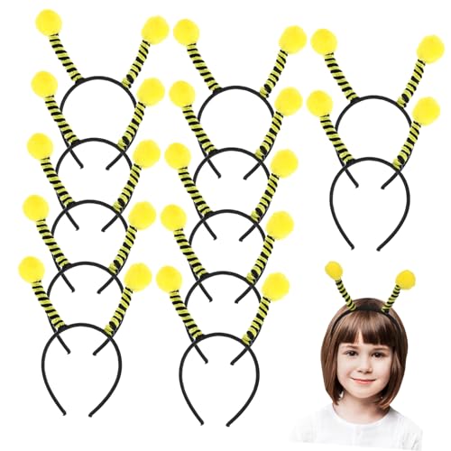 DIKACA 12 Stück Teiliges Bienen Haarreif mit Antennen Leichtes Bequemes Kopfschmuck für Kostümpartys Cosplay Geburtstagsfeiern und Halloween Haarschmuck für Mädchen und Frauen von DIKACA