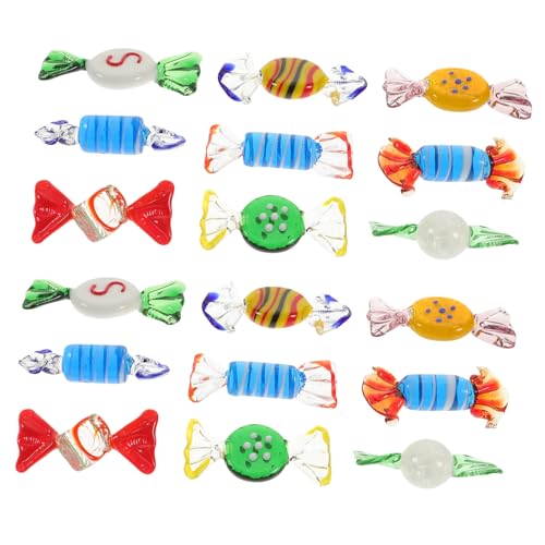 DIKACA 12 Stück Teiliges Vintage Süßigkeiten Handgefertigte Muranoglas Dekoration für Weihnachten Hochzeit Party Wohnaccessoires Leichte Langlebige Glasornamente von DIKACA
