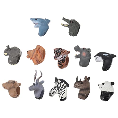 DIKACA 12 Stück Tierpuppen Puppen Tiere Finger Eltern Kind Tiere Pädagogisches Tierspielzeug Handpuppe Finger Kunststoff von DIKACA