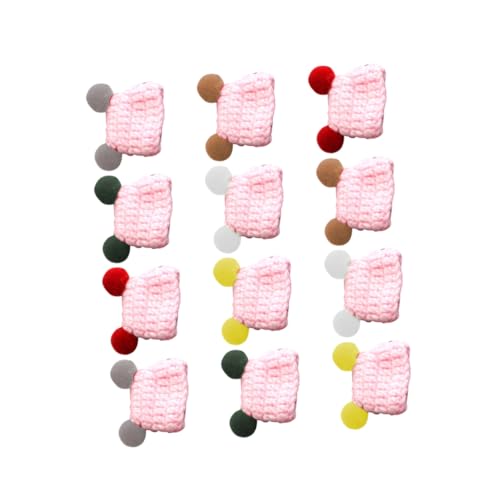 DIKACA 12 Stück Wollhut kleine Hüte Mini-Hut Puppe Hut- für Miniatur-Huthandwerk Hüte Miniatur Mini-Strickmütze Mini-Kappen zum Basteln Mini-Garnmütze von DIKACA