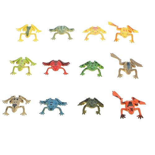 DIKACA Spielzeug 12 Stück Frosch-Modell Spielzeug Lernspielzeug Für Jungen Und Mädchen Kunststoff Für Den Unterricht Und Die Heimdekoration von DIKACA
