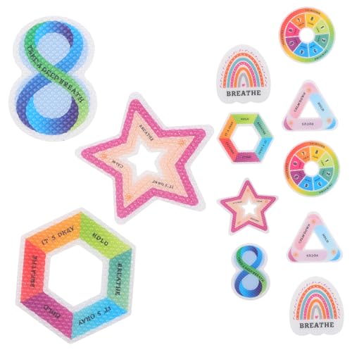 DIKACA 12 Stück strukturierte ruhige Aufkleber Sticker Mood Sticker aufklebebuchstaben Tastaufkleber Widerstandsfähige Aufkleber Selbstklebende Aufkleber beruhigende Aufkleber Papier von DIKACA