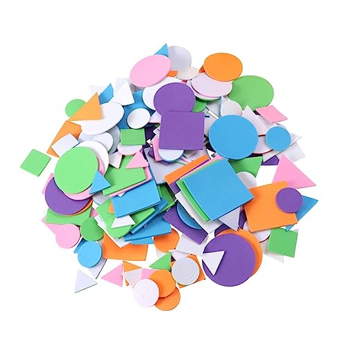 DIKACA 1250 Stück, 5er-Pack Farbenfroher Aufkleber Bastelset Klebeband DIY Schwammaufkleber Aufkleber Mit Geometrischer Form Schwamm Aufkleber von DIKACA