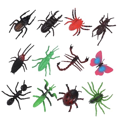 DIKACA 12St Modelle Spielzeug simuliertes Insektenmodell Mini-Tiermodell Vielfalt Anzeige von DIKACA