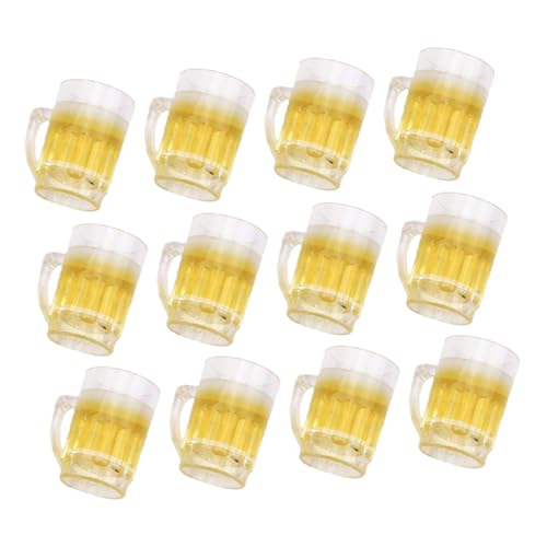 DIKACA 12er Set Miniatur Bierbecher Aus Resin Puppenhaus Zubehör Für Miniatur Und Spielzeugszenen Ideal Für Kreative Spielideen Und Als Fotodekoration von DIKACA