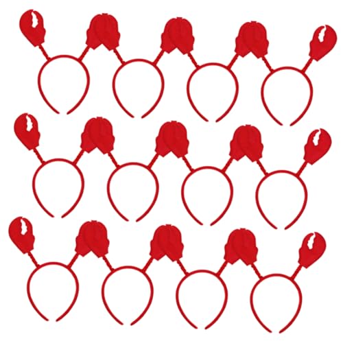 DIKACA 12st Krabben-stirnband -haarband Neuartiges Stirnband Krabbenhaar-accessoire Krabben- -stirnband Stirnband Mit Halloween-verkleidungs-stirnband Rotes Plastik Zubehör Tier Kind von DIKACA