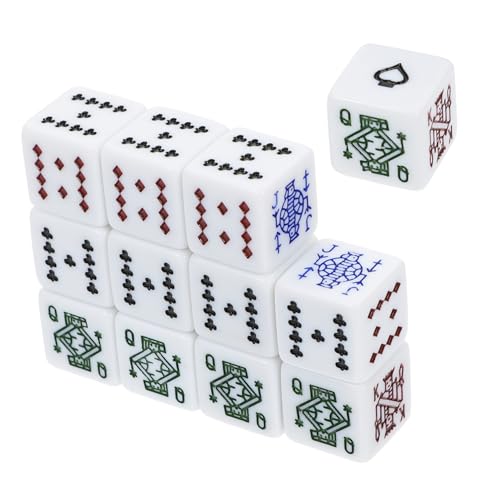 DIKACA 16 Mm Weißes Pokerwürfel-Set 12 Stück Tragbare Spielchips Lustiges Würfel-Set Für Geburtstagsparty-Spiele Party-zubehör von DIKACA