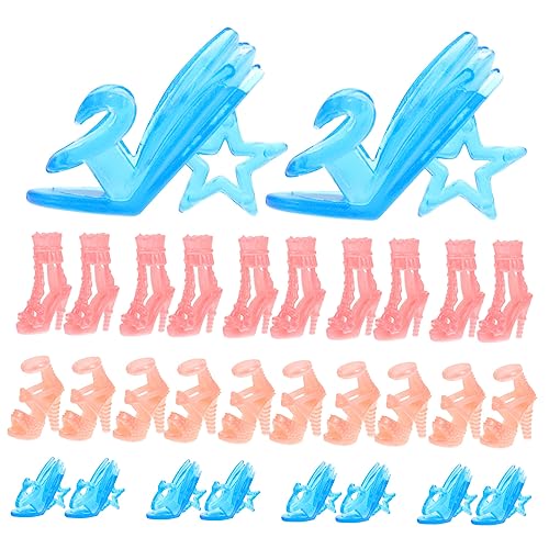 DIKACA 15 Paare Schuhe für Mini Mädchen Puppe Outfit kinderspielzeug High Heels fersensporn Sandalen kreative winzige Schuhe verschleißfeste winzige Schuhe Plastik von DIKACA