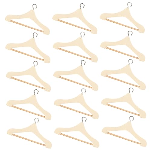 DIKACA 15Stücke Kleiderbügel für Puppen Kleine Kleiderbügel zur Dekoration von Mini Häusern für Puppenkleidung Einfaches Design für Puppenmöbel und Accessoires von DIKACA