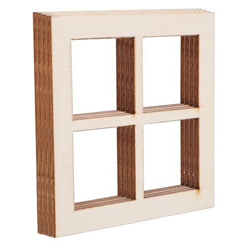 DIKACA 16 Stück Fensterrahmen für Puppenhäuser Teiliges Unbemalt für Kreative Deko und Projekte für Kleine Hauslandschaften DIKACA 16 Stück Fensterrahmen für Puppenhäuser Teiliges Unbemalt für Kreative Deko und Projekte für Kleine Hauslandschaften von DIKACA