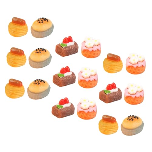 DIKACA Cupcakes 18 Stück Mini Kuchen Aus Kunstharz Dreidimensionale Lebensmittel Obstkuchen von DIKACA