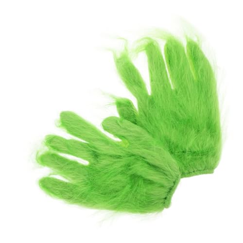 DIKACA 1Paar Grüne Halloween Für Erwachsene Cosplay Kostümzubehör Pelzige Partyhandschuhe Für Grüne Monster Kreative Halloween Dekoration Kostüm Accessoire von DIKACA