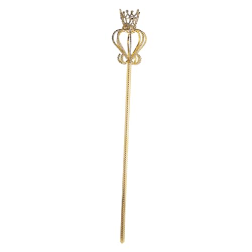 DIKACA 1Pc Zauberstäbe Krone Zauberstab Dekorative Spazierstock Mode Fee Elegante Prop Stick Fee Stick Kostüm Spazierstock Kleid Cane Golden Zum Bohren von DIKACA