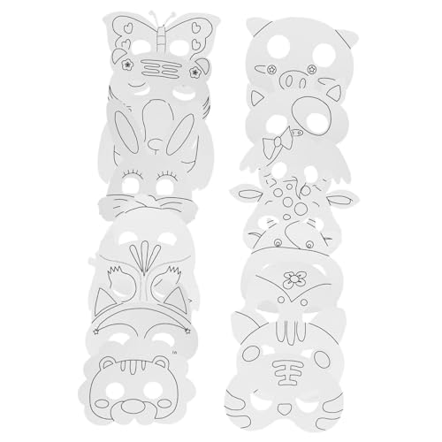 DIKACA 1Satz DIY Tiermasken für Unbemalte Cosplay Masken zum Ausmalen Kreatives Bastelset für Halloween Karneval und Besondere Anlässe Familienaktivitäten DIKACA 1Satz DIY Tiermasken für Unbemalte Cosplay Masken zum Ausmalen Kreatives Bastelset für Halloween Karneval und Besondere Anlässe Familienaktivitäten von DIKACA