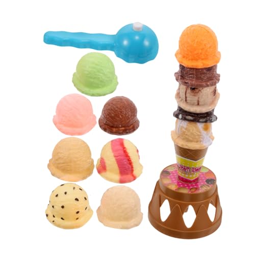 DIKACA 1Satz Eiscreme Stapelturm Spielzeugset Montessori Balance für Interaktives Plastikspielzeug Familieninteraktion und Kreativem Lernspielzeug von DIKACA