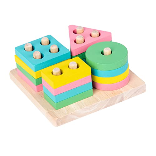 DIKACA 1Satz Geometrisches Holzspielzeug Für Pädagogische Bausteine Mit Buntem Design Langlebig Und Sicher Für Kreative Lernspiele Und Formenverständnis von DIKACA
