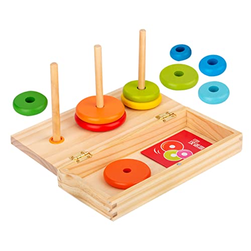 DIKACA 1Satz Hanoi Turm für Teiliges Stapelspiel Farben und Formen Sicheres Kleinkindspielzeug für Kreative Entwicklung und Motorische Fähigkeiten von DIKACA