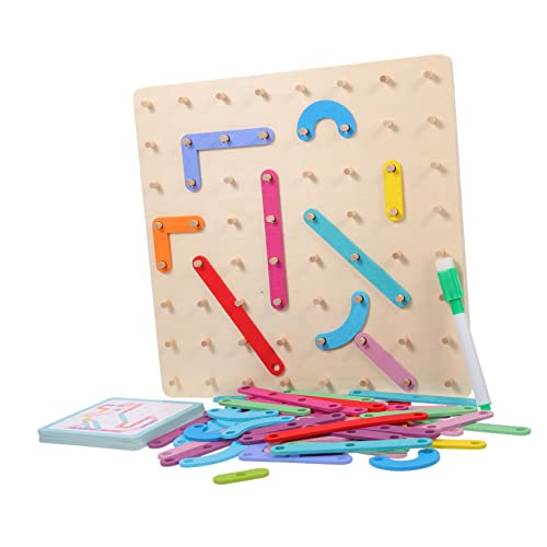 DIKACA 1Satz Holz Geoboard Für Geometrisches Lernspielzeug Kreativität Und Logischen Fähigkeiten Montessori Bildungsspiel Für Frühe Mathematische von DIKACA
