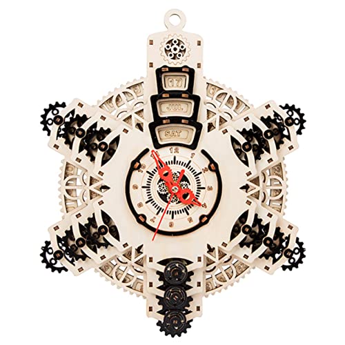 DIKACA 1Satz Holz Uhr Puzzle Bausatz DIY Lernspielzeug Für Wohnzimmer Und Kinderzimmer Einzigartiges Modell Mit Feiner Verarbeitung Für Puzzle von DIKACA