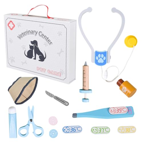 DIKACA 1Satz Holzspielzeug für Teiliges Veterinärspielzeug für Rollenspiele Simulations Veterinär Tools für Kreatives Indoor Aktivitäten und Haustierpflege DIKACA 1Satz Holzspielzeug für Teiliges Veterinärspielzeug für Rollenspiele Simulations Veterinär Tools für Kreatives Indoor Aktivitäten und Haustierpflege von DIKACA