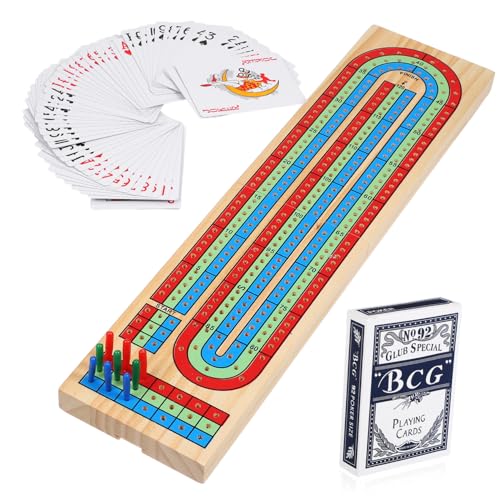 DIKACA 1Satz Klassisches Cribbage Brettspiel Aus Massivem Holz Mit Karten Und Zubehör Gesellschaftsspiel Für Partys Und Zusammenkünfte Fördert Kreativität Und Fähigkeiten Große von DIKACA