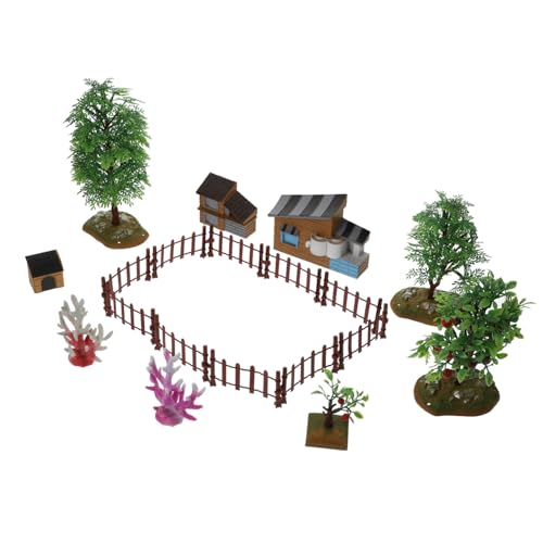DIKACA 1Satz Mini Bauernhaus Modell Mit Zaun Grünen Pflanzen Und Hund Realistische Farmlandschaft Für Kreative Spielideen Und Dekoration Zubehör Für Puppenhaus DIKACA 1Satz Mini Bauernhaus Modell Mit Zaun Grünen Pflanzen Und Hund Realistische Farmlandschaft Für Kreative Spielideen Und Dekoration Zubehör Für Puppenhaus von DIKACA